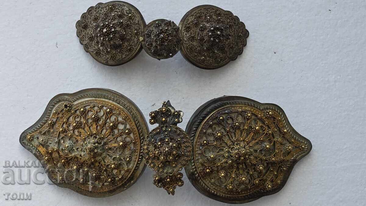 LOT PAFTALE FILIGRAN PLACATE CU AUR RARE