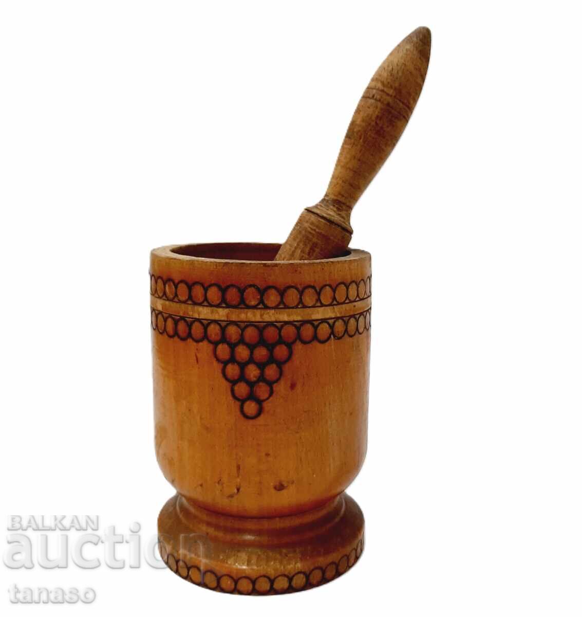 Vechi mojar din lemn pirogravat (5.4)