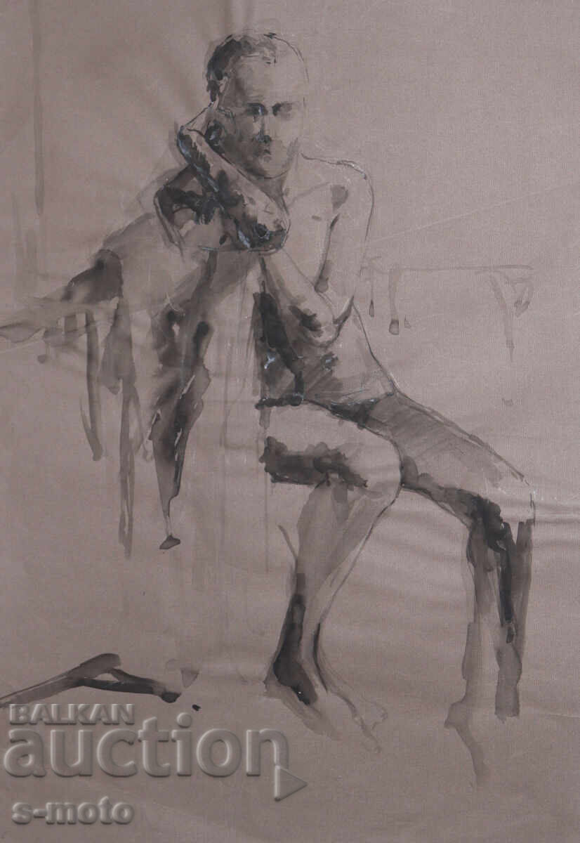 Painting portrait nude body ink