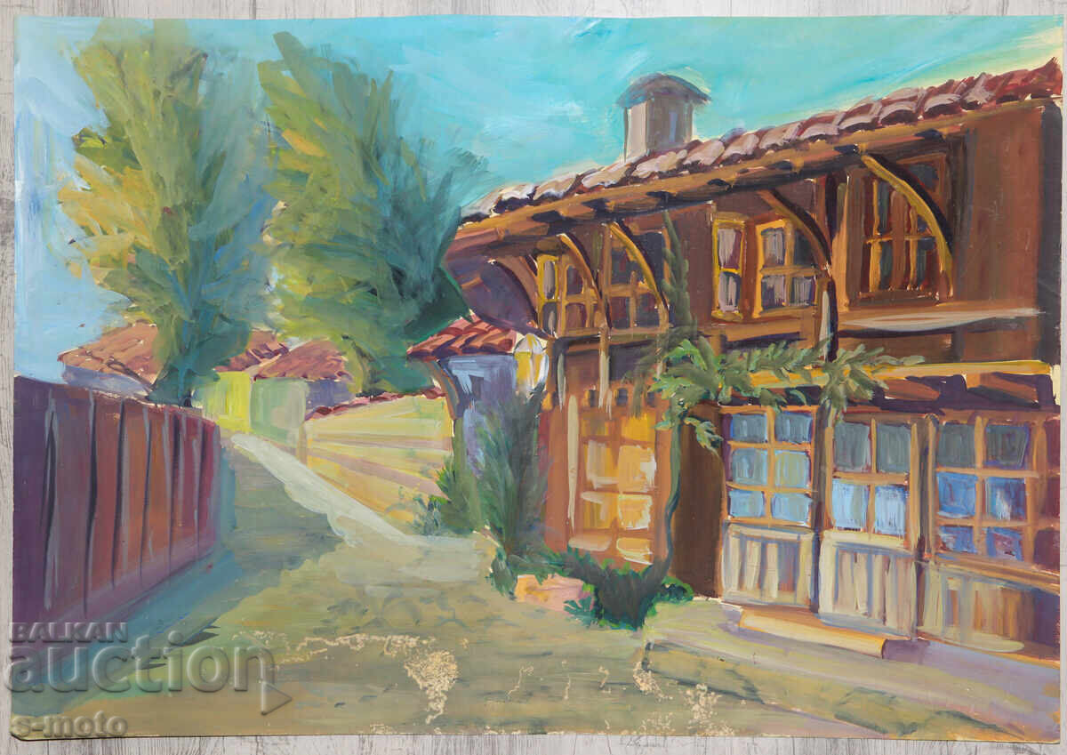 Πίνακας με τέμπερες αγροτικό τοπίο με τιμή € 70.00 | 136.91 BGN