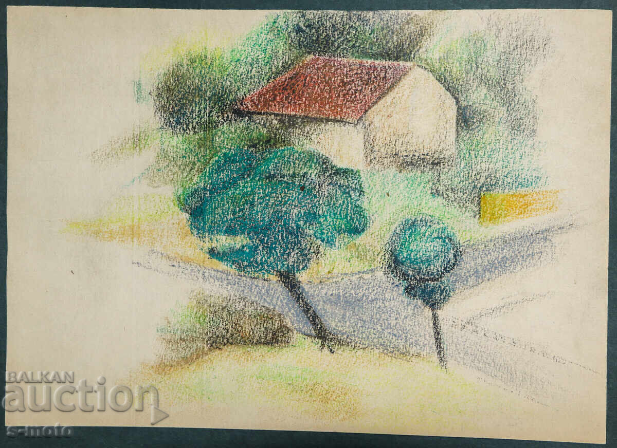 Tablou vechi pastel peisaj cu preț € 80.00 | 156.47 BGN