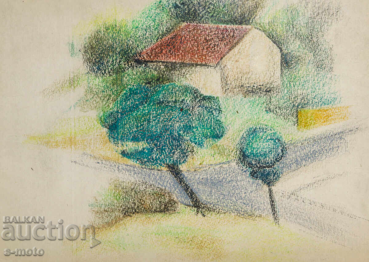 Tablou vechi pastel peisaj