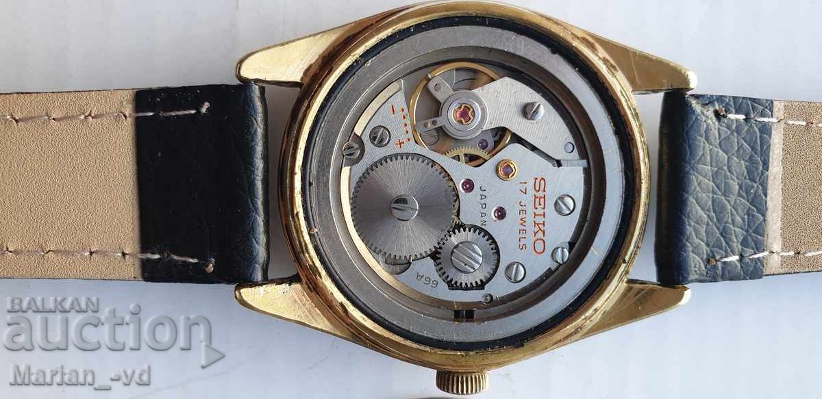 Licitație Ceas de mână bărbătesc placat cu aur Seiko 66-8050, anul 1969 Licitație Ceas de mână bărbătesc placat cu aur Seiko 66-8050, anul 1969