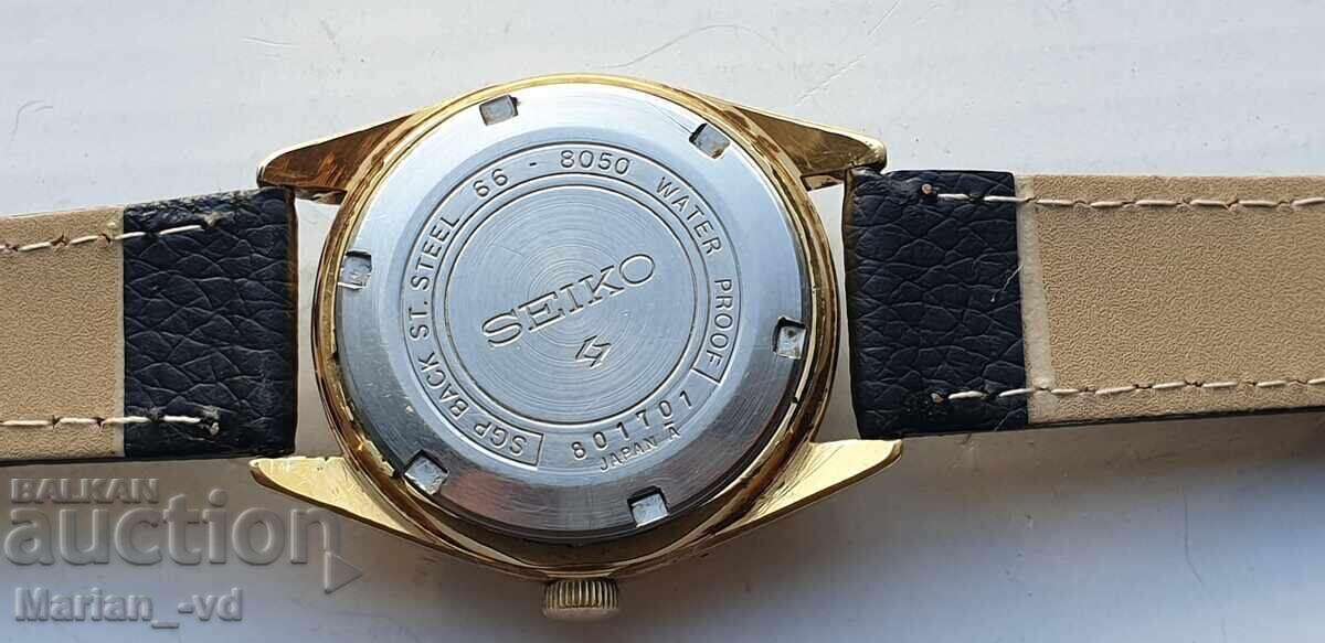 Ceas de mână bărbătesc placat cu aur Seiko 66-8050, anul 1969 - 5 Ceas de mână bărbătesc placat cu aur Seiko 66-8050, anul 1969 - 5