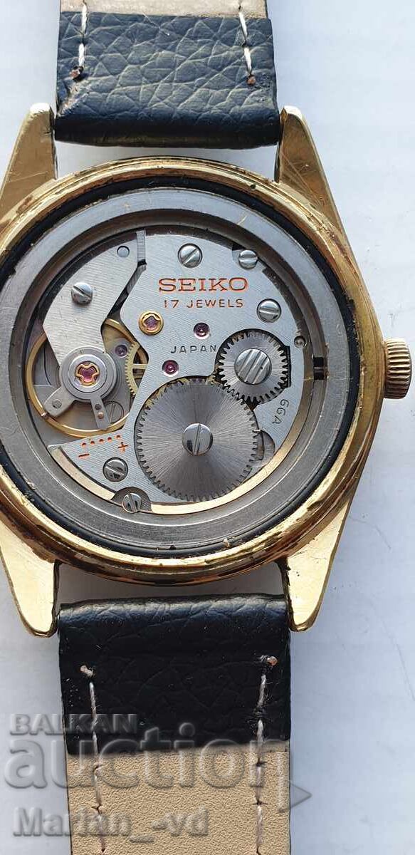 Ceas de mână bărbătesc placat cu aur Seiko 66-8050, anul 1969 - 6 Ceas de mână bărbătesc placat cu aur Seiko 66-8050, anul 1969 - 6