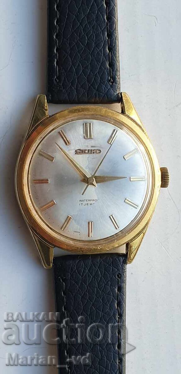Ceas de mână bărbătesc placat cu aur Seiko 66-8050, anul 1969 Ceas de mână bărbătesc placat cu aur Seiko 66-8050, anul 1969