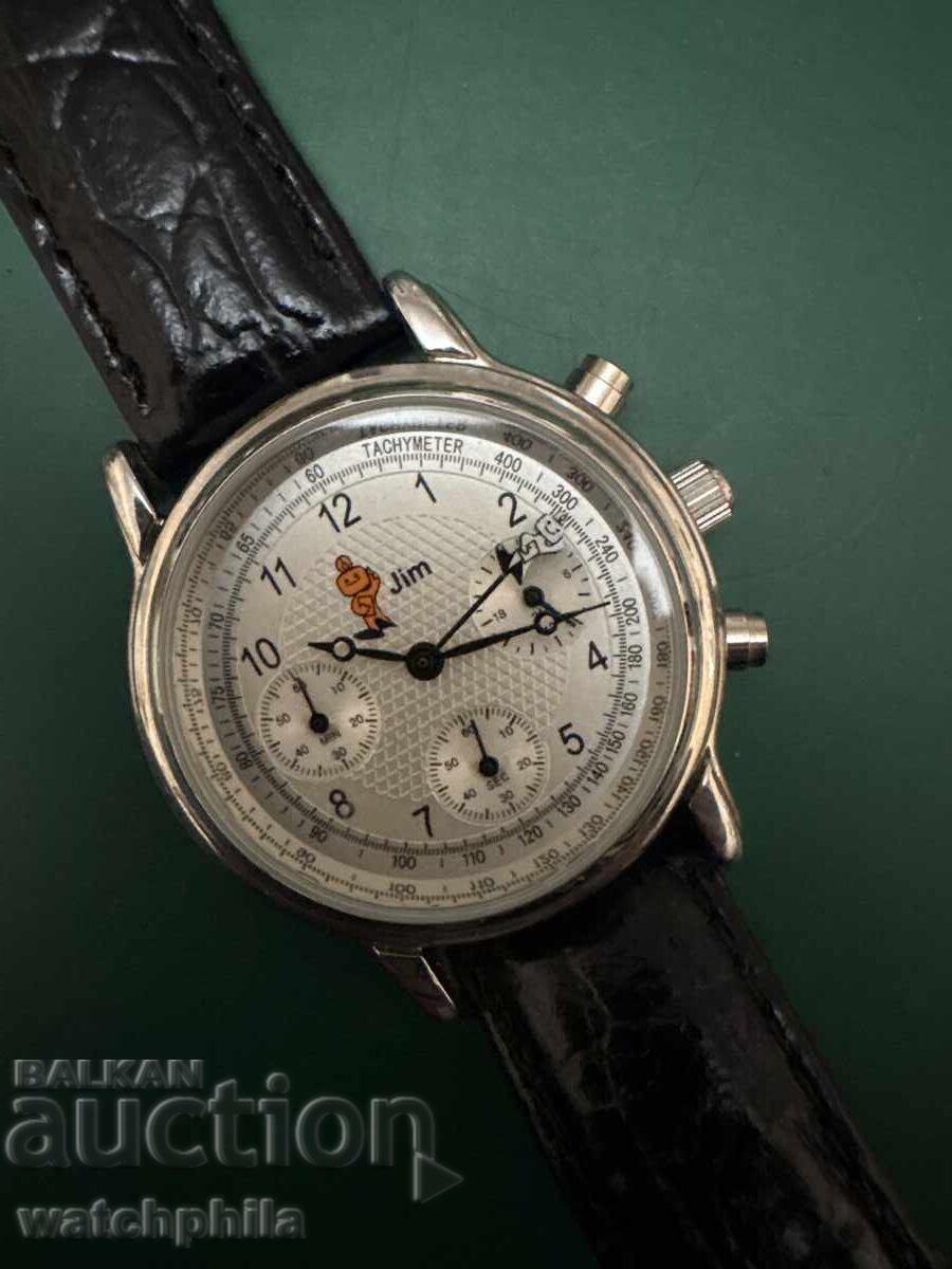Παράδοση Σπάνιο ανδρικό ρολόι Jim Chronograph. Λειτουργεί