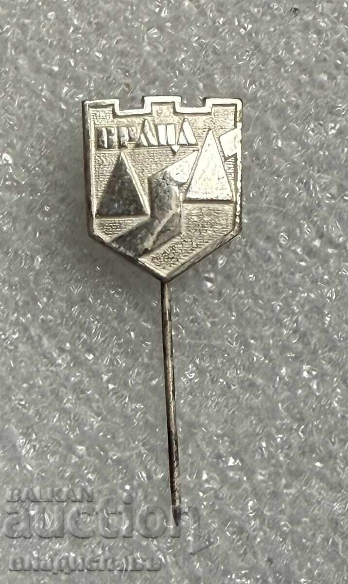 coat of arms of the city of VRATSA pin badge