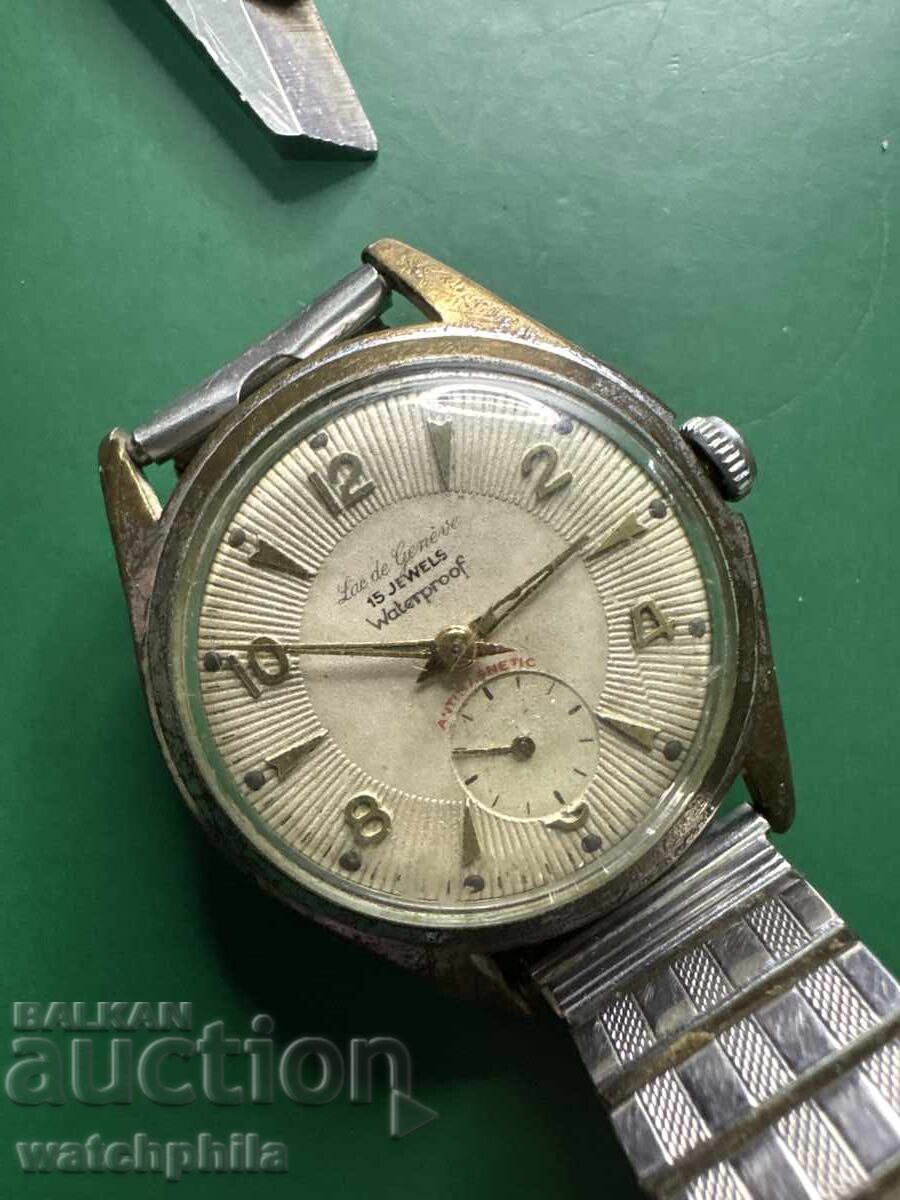 Ceas bărbătesc elvețian Lac de Geneve. Rar, funcțional