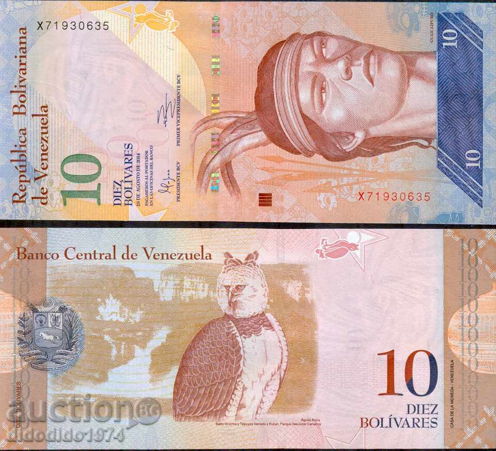 ВЕНЕЦУЕЛА VENEZUELA 10 Боливара issue 19 08 2014 НОВА UNC