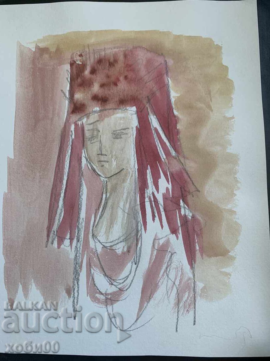 Аукцион Рисунка портрет момиче