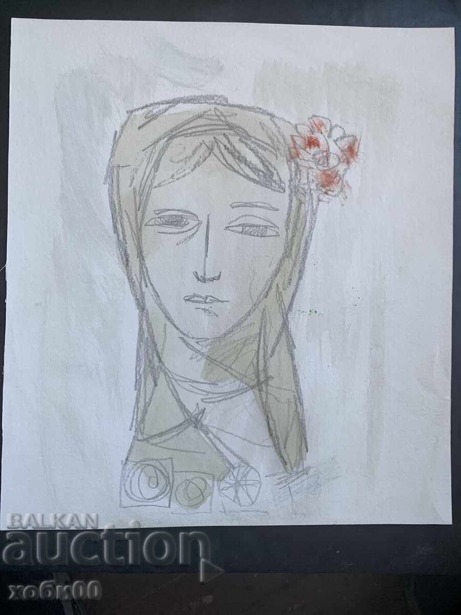 Drawing portrait of a girl