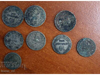 Stotinki coins of various denominations from the Tsarist era