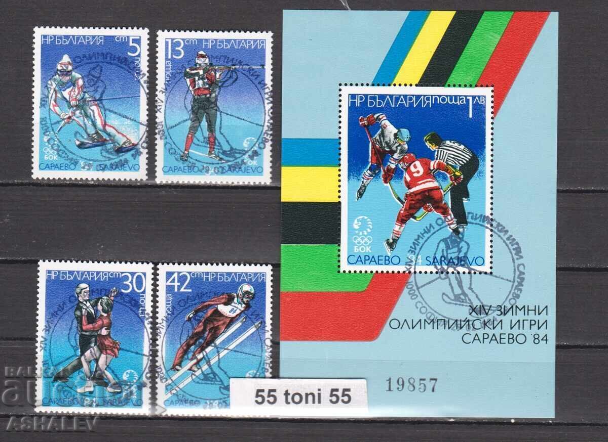 1983 Jocuri Olimpice - Sarajevo II 4v.+S/S cu prima zi