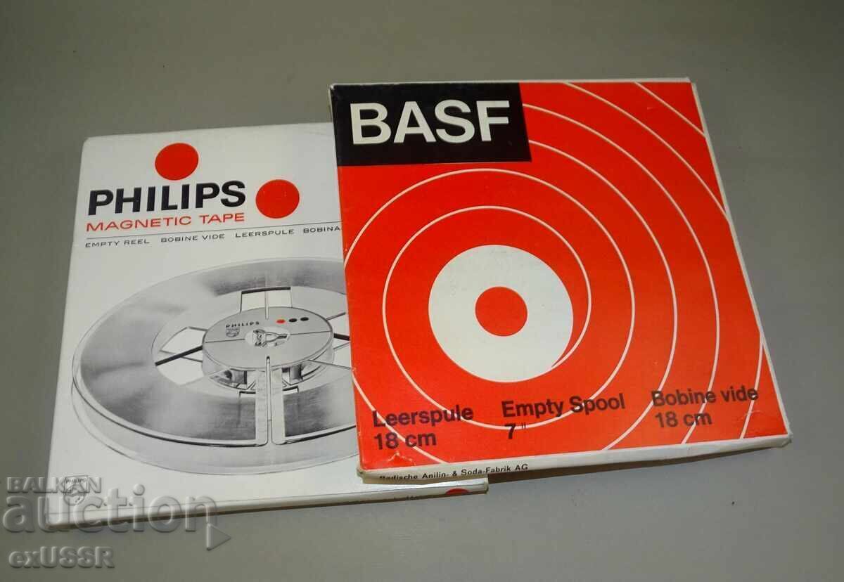 2 prazni makari za magnetofon BASF i PHILIPS, novi