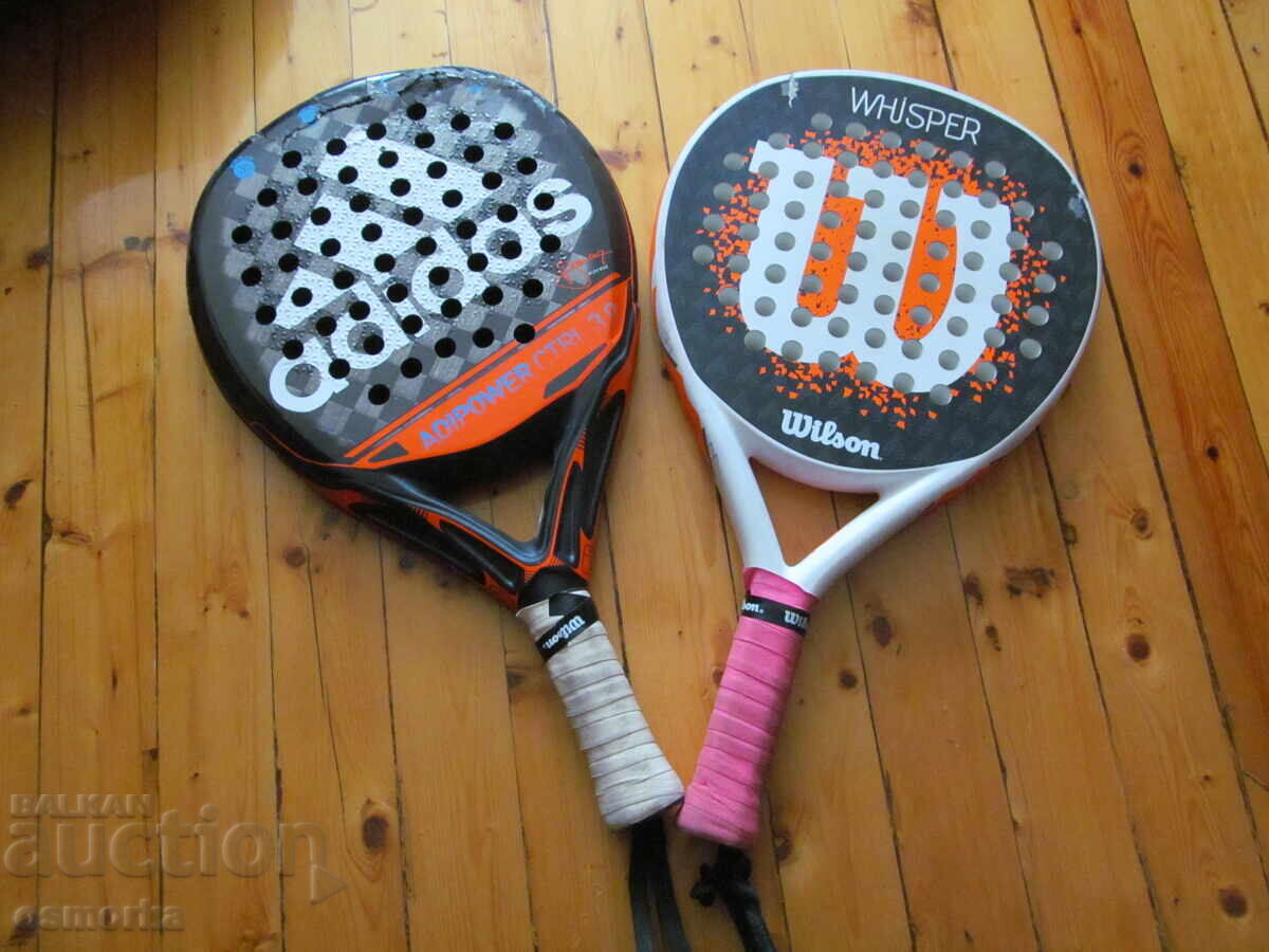 Două rachete de tenis de plajă padel minge Adidas Wilson joc palete cu preț € 7.00 | 13.69 BGN