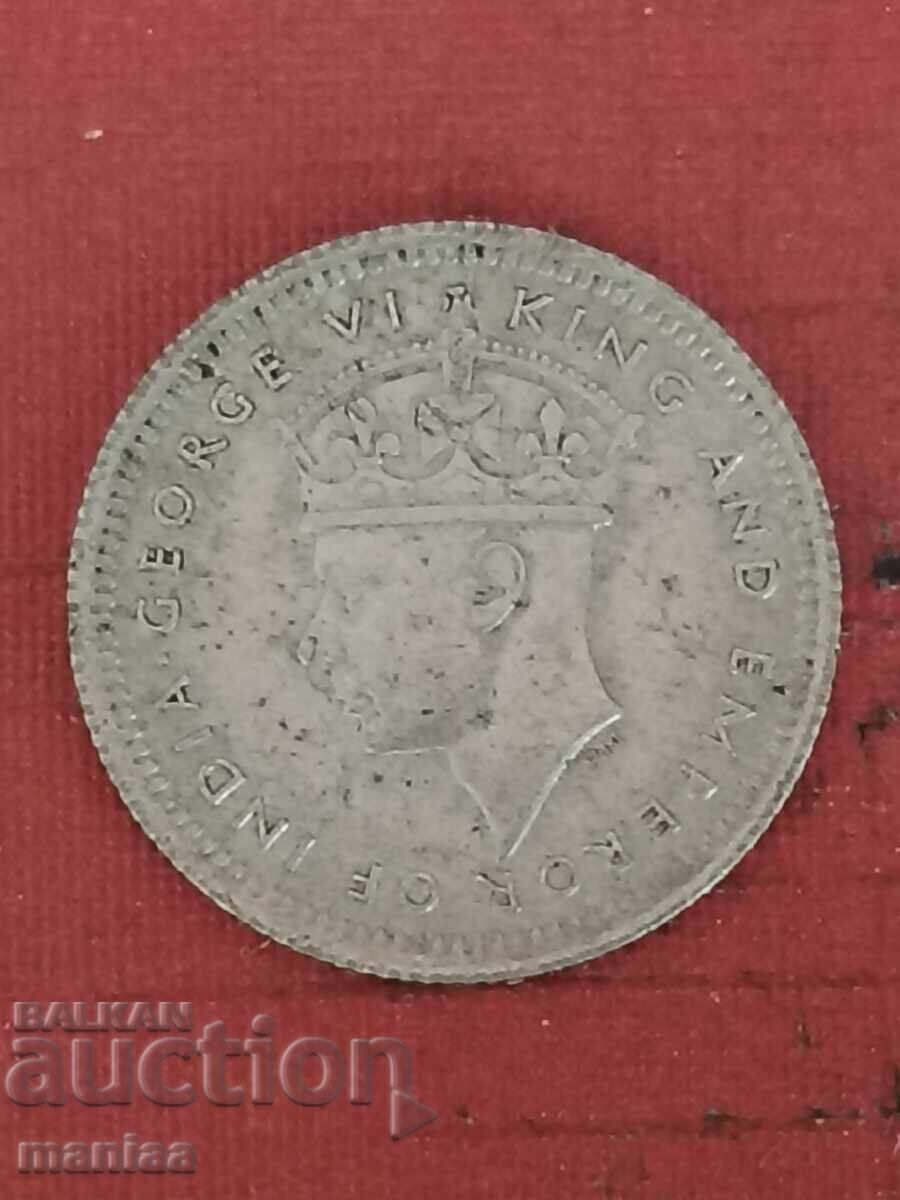 Auction  5 Cents Straits Settlements 1945 Silver