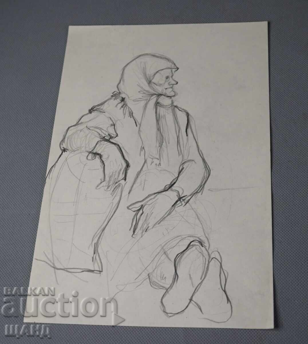 Παλαιό αριστουργηματικό σχέδιο, πίνακας με μολύβι