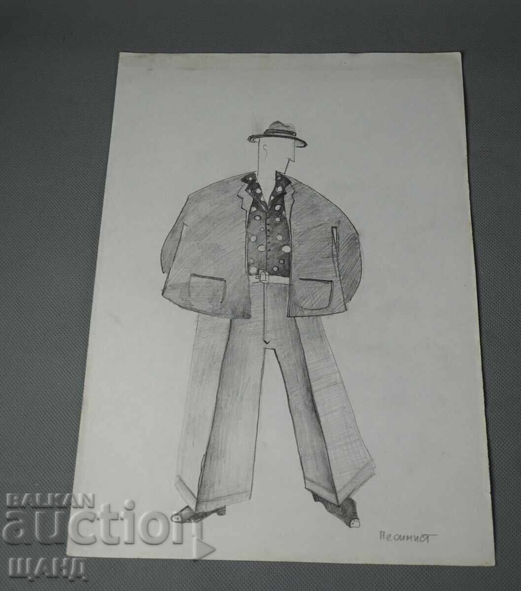 Desen vechi de maestru, caricatură pesimist