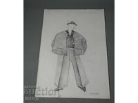 Παλιό καλλιτεχνικό σχέδιο καρικατούρα απαισιόδοξος