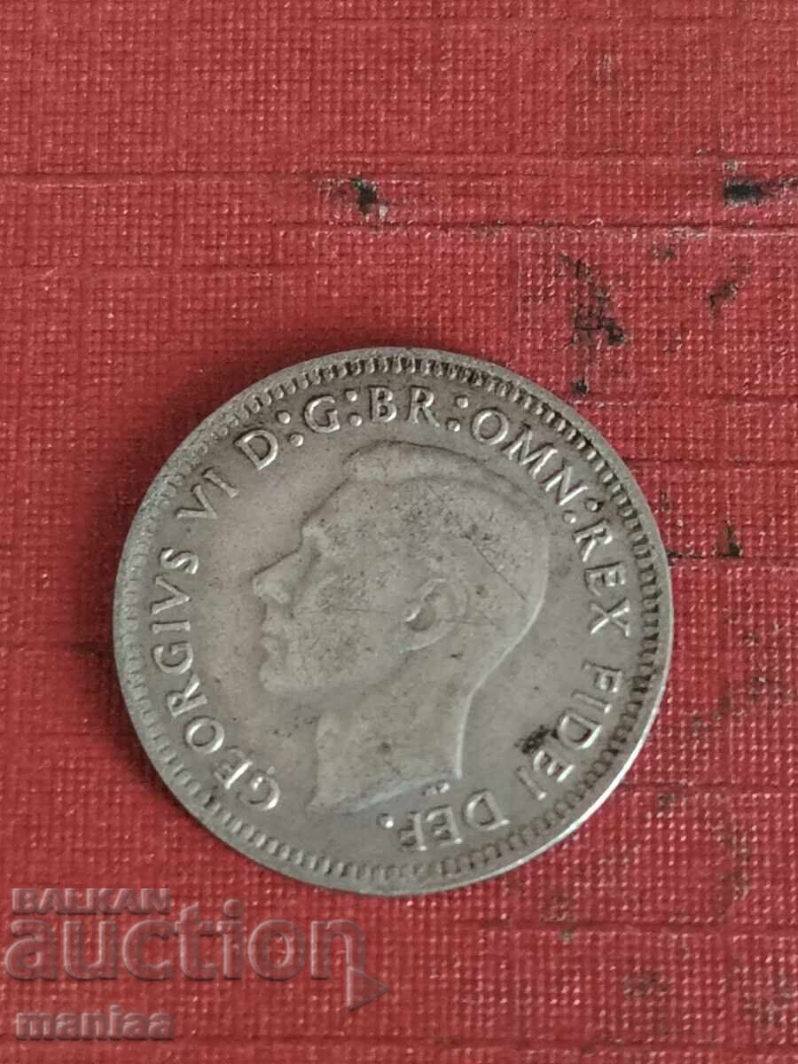 Auction  3 pence 1951 Australia Silver