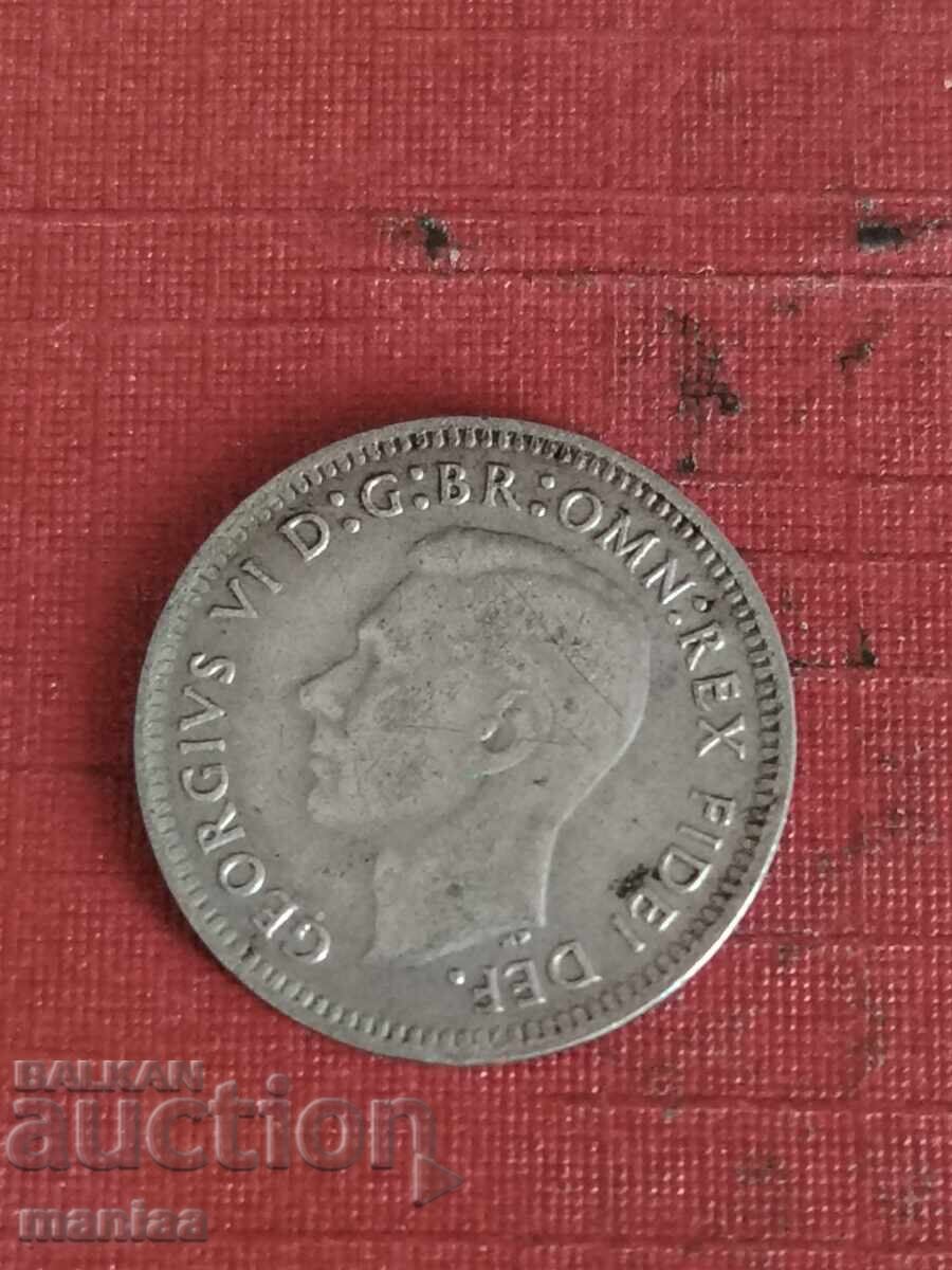 Delivery of 3 pence 1951 Australia Silver