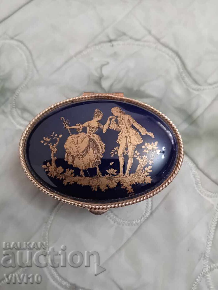 Αντίκα κουτί Λιμόζ, πορσελάνη