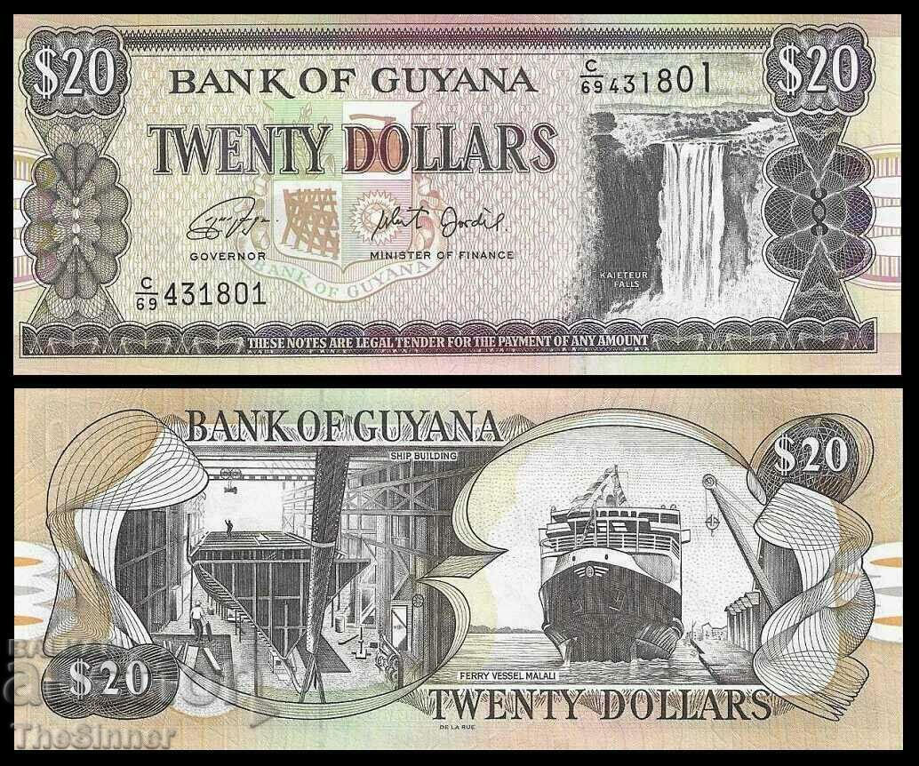 GUYANA 20 GUYANA 20 Dollars, ND(1996-2018), P-30 UNC /c