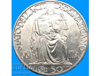50 de cenți 1942 Vatican Pio al XII-lea - destul de rară