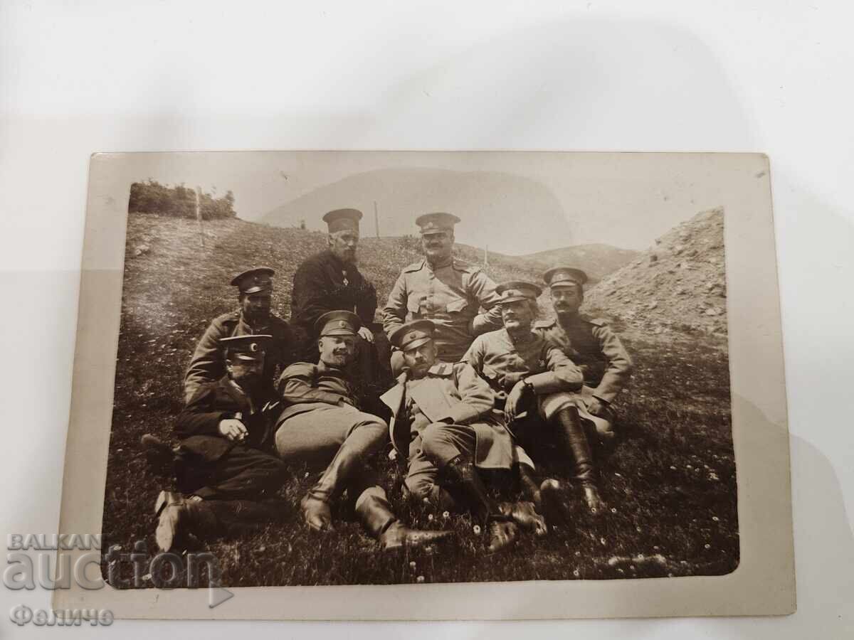 Military photo postcard with a chaplain, priest with a medal - 1917