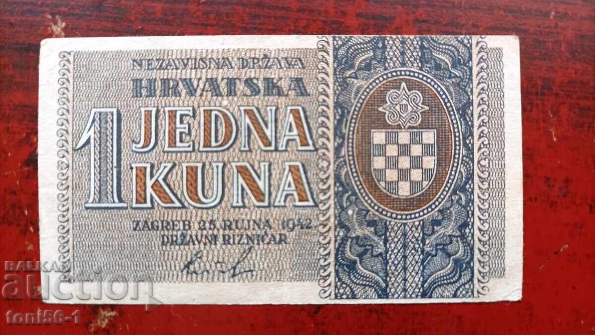 Croația 1 kuna 1942 aUNC