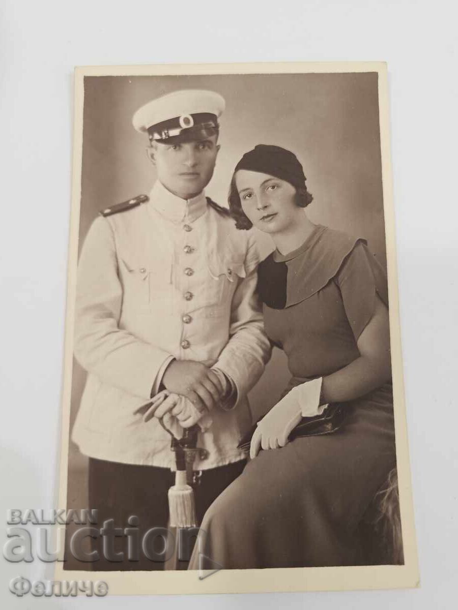 Българска царска фото картичка  - Офицер със сабя