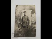 Βουλγαρική βασιλική στρατιωτική φωτογραφική κάρτα - στρατιώτης με σπαθί