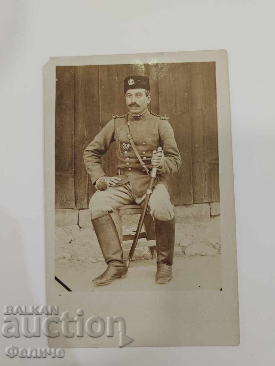 Σπάνια βουλγαρική βασιλική στρατιωτική φωτογραφική κάρτα - 1909