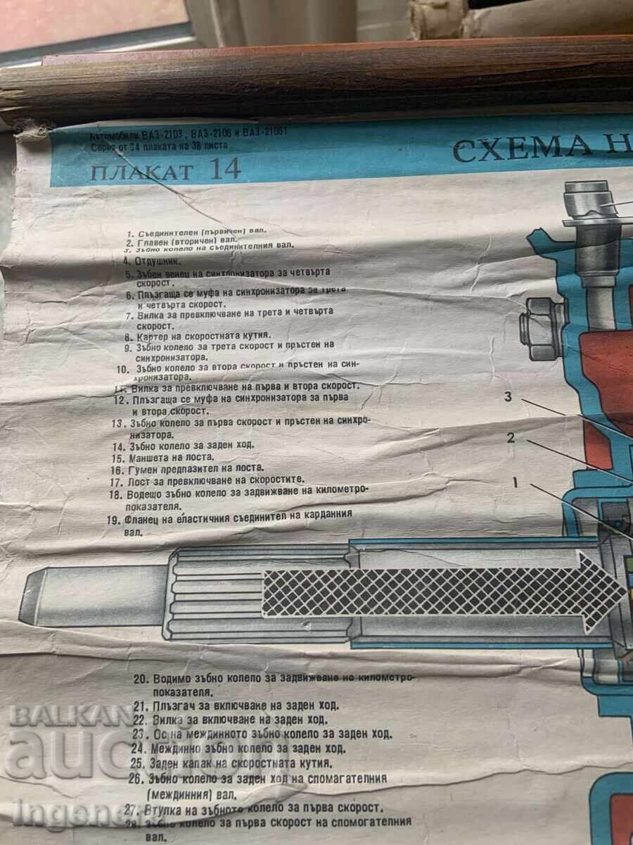 Аукцион ТАБЛО УЧЕБНО СССР АВТОМОБИЛ ВАЗ 2103,ВАЗ 2106 ,ВАЗ 21061