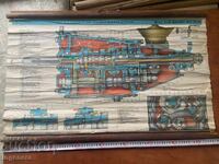 PLANȘĂ EDUCAȚIONALĂ URSS AUTOMOBIL VAZ 2103, VAZ 2106, VAZ 21061