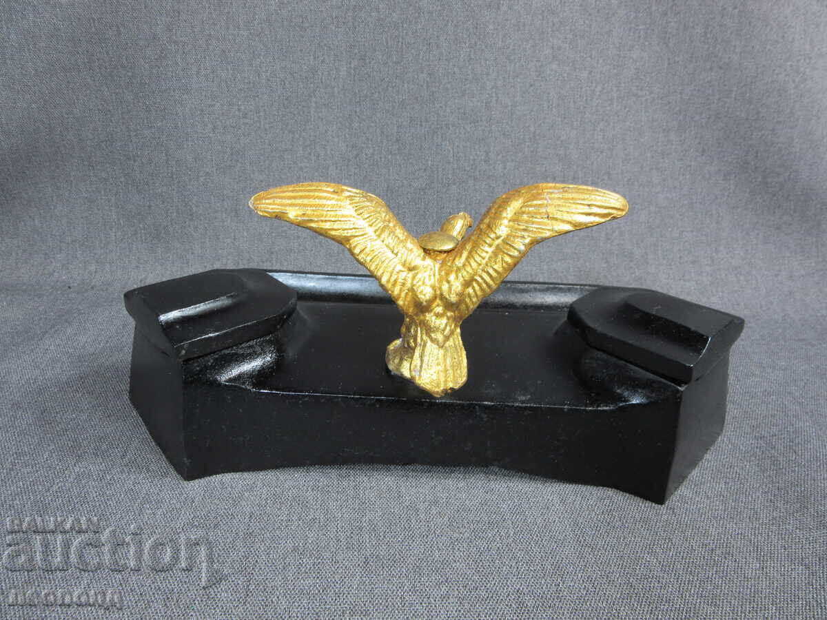 Delivery of OLD RETRO METAL DESK INKWELL