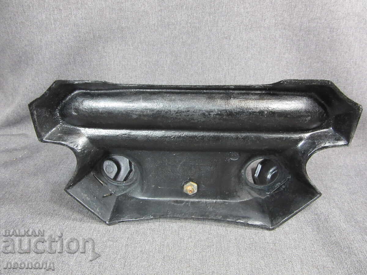 OLD RETRO METAL DESK INKWELL - 5