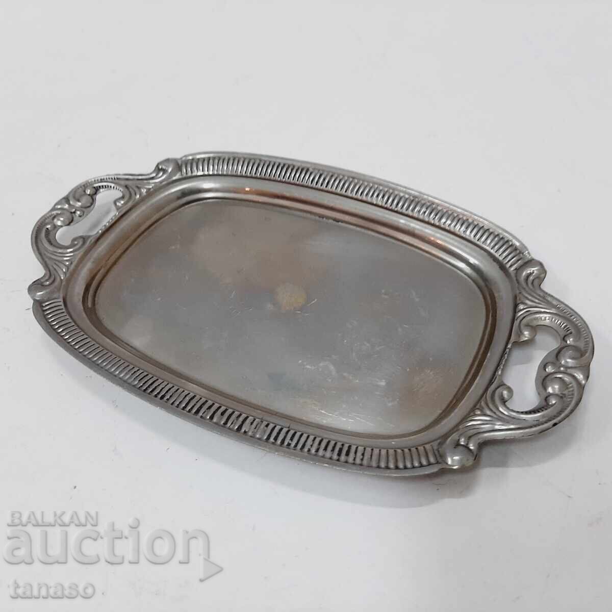 Δημοπρασία Μικρός vintage επάργυρος δίσκος (15.4)