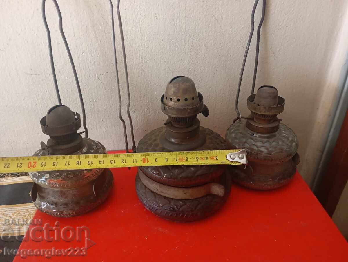 Auction  Set of three gas lamps