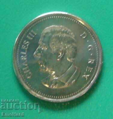 Καναδάς 25 σεντ 2024 - Βασιλιάς Κάρολος Γ' με τιμή € 0.80 | 1.56 BGN