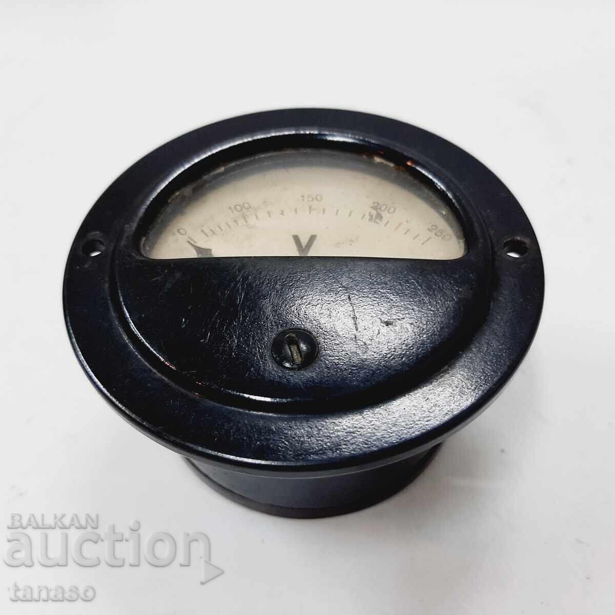 Voltmetru rotund vechi din bachelită 0-250 V (8.5) - 6
