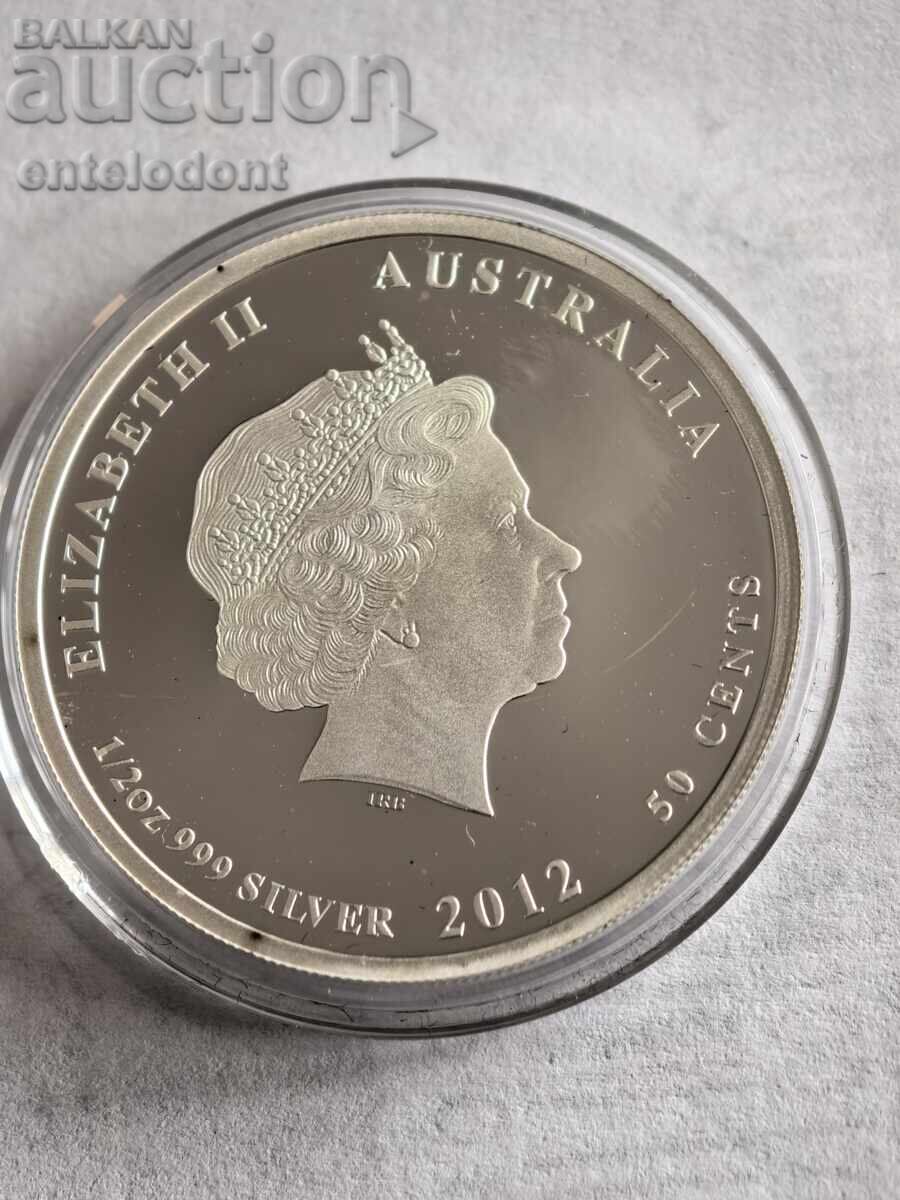 50 цента 2012 г. Австралия 1/2 унция чисто сребро