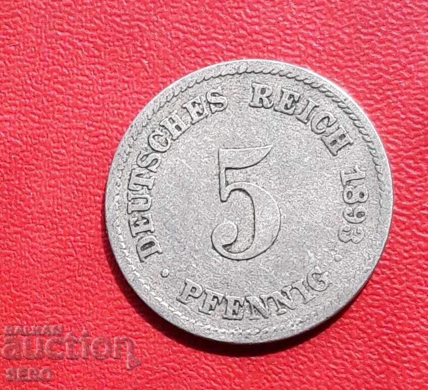 Germany - 5 Pfennig 1893 J - Hamburg