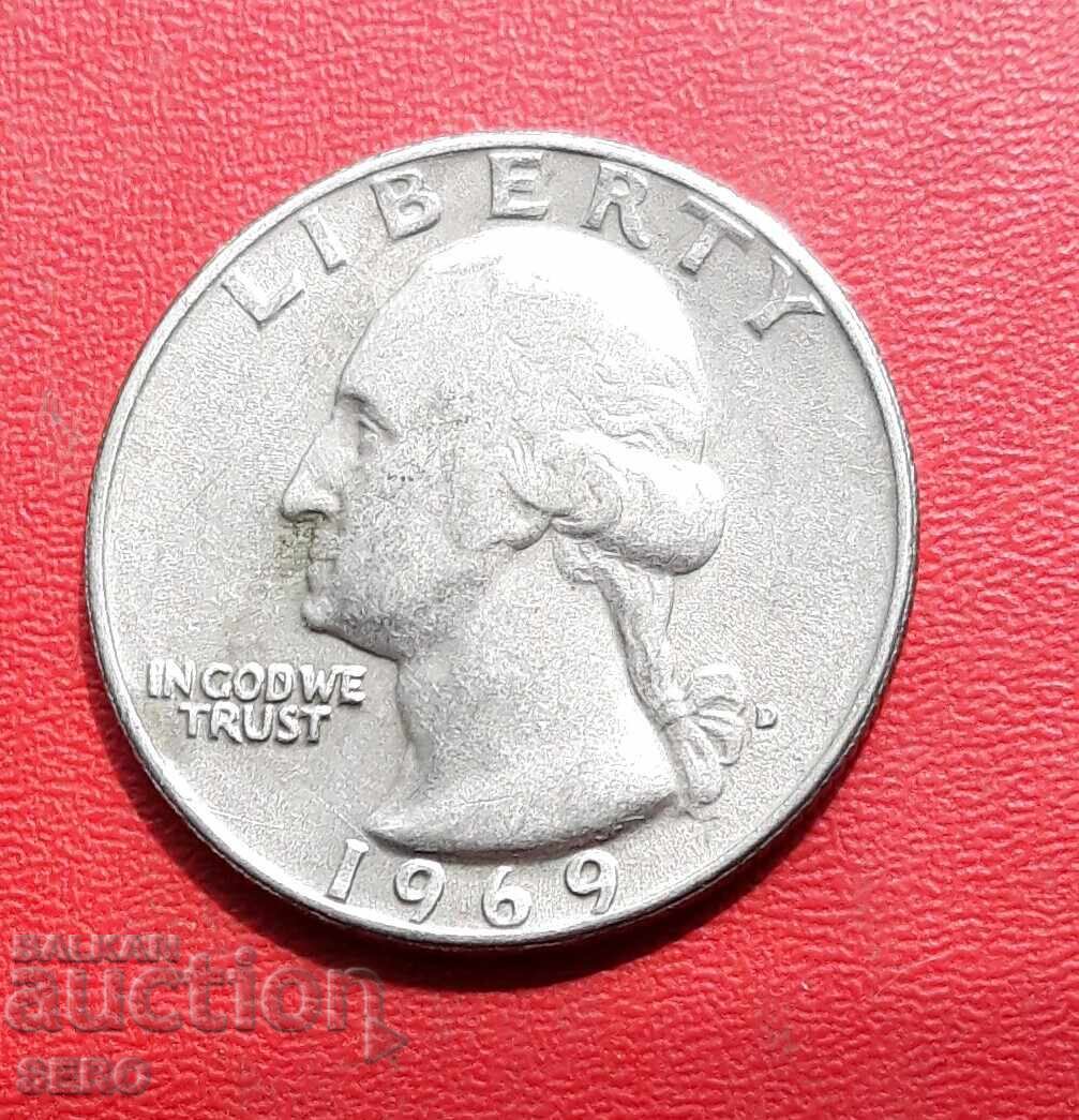 USA-1/4 Dollar 1969 D-Denver