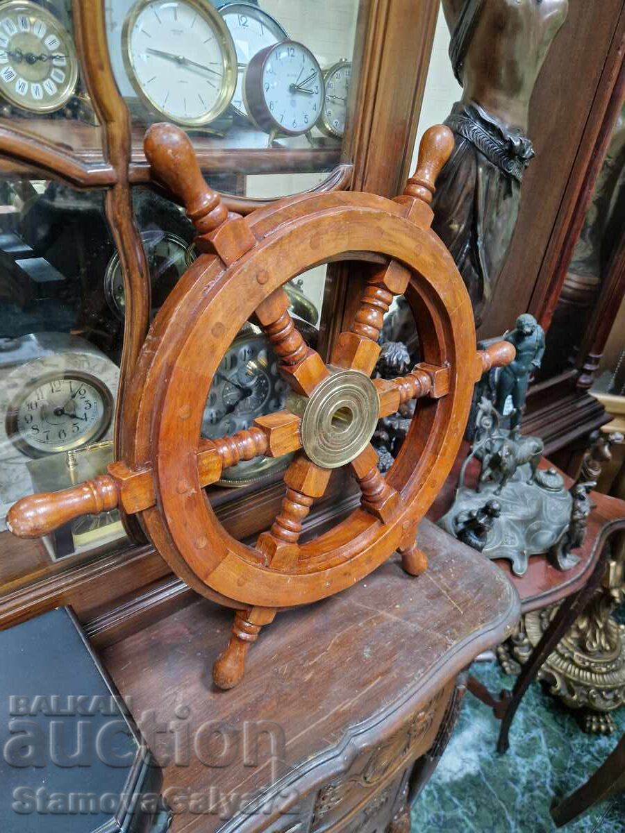Παράδοση Υπέροχο αντικέ αγγλικό ξύλινο τιμόνι