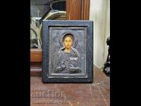 O minunată icoană din argint antic cu certificat