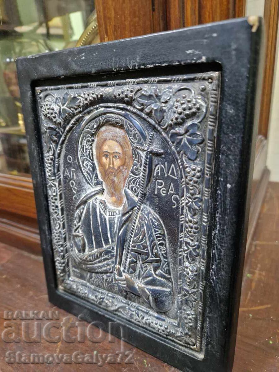 Excelentă icoană antică de argint cu certificat - 5