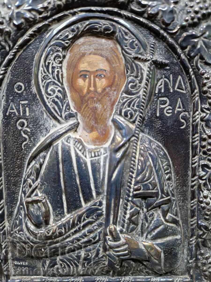 Excelentă icoană antică de argint cu certificat - 6