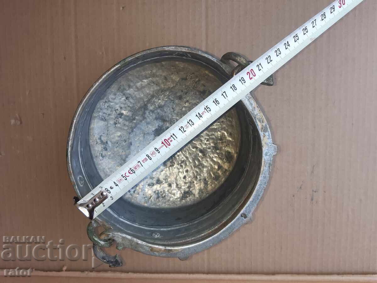 Vechi ceaun din cupru cositorit, găleată, căldărușă, cazan - 6